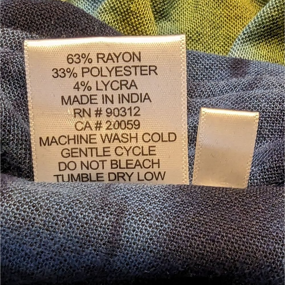 Parsley & Sage blue‎ green tie dyed 3/4" sleeve Bohemian snap buttons Tunic S - Picture 4 of 6